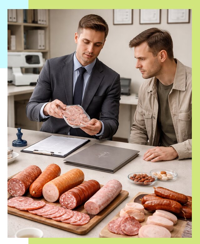 Сертификация колбасных изделий в Глазове от 7652 р. | Алешин-Глз