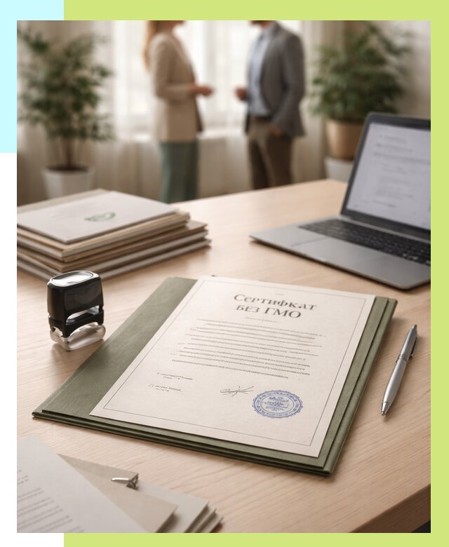 Сертификат без ГМО в Глазове от 7652 р. оформить срочно Алешин-Глз